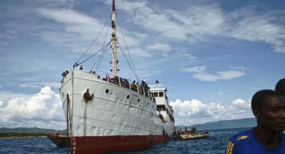 The MV Liemba, a century old gunship gunship used during the reign of Kaiser Wilhelm II of Germany, seen in Lake Tanganyika, Tanzania.  By Chris Oke (AFP)