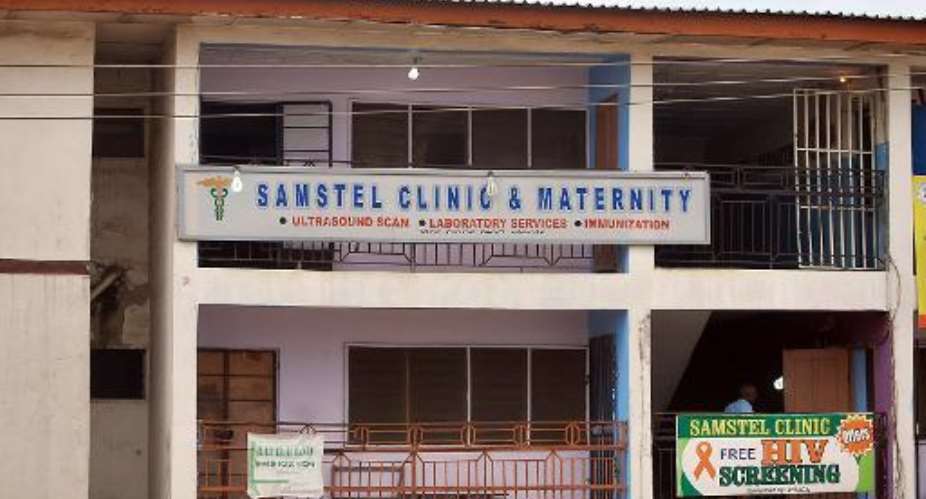 The front view of teh Samstel Clinic and Maternity centre owned by Dr Ikyke Samuel Enuemo, who has died of the Ebola virus, in Port Harcout on August 29, 2014.  By  AFPFile