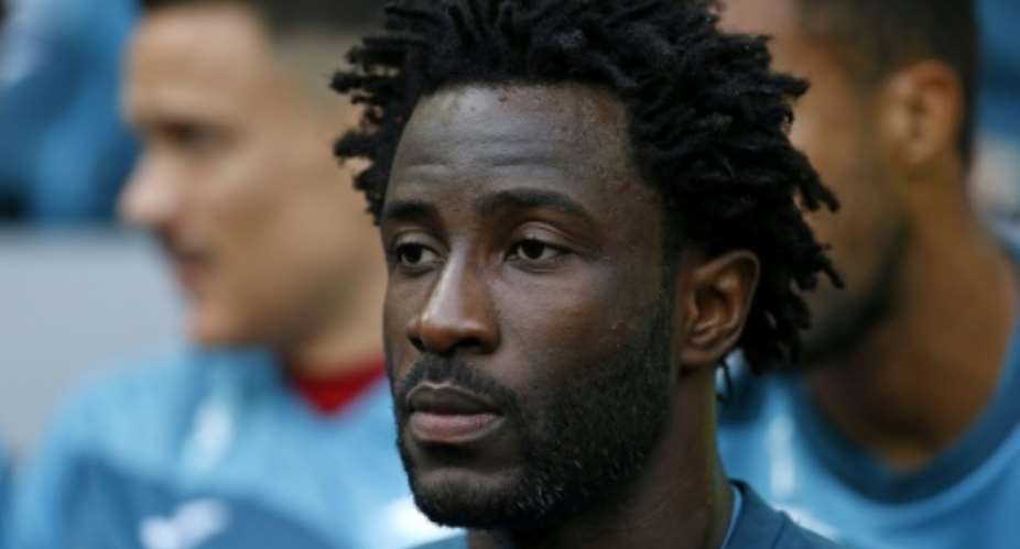 Wilfried Bony, pictured on September 16, 2017, has not featured for Ivory Coast since the Africa Cup of Nations in Gabon.  By Ian KINGTON IKIMAGESAFPFile