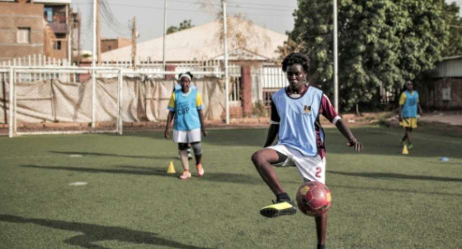 Women trained in Khartoum in August in readiness for the kick off of the women's league.  By Jean Marc MOJON AFPFile