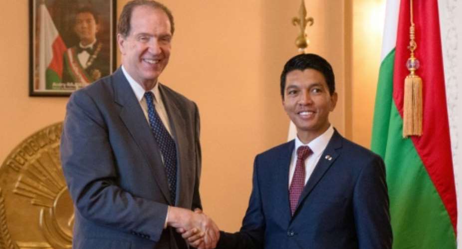World Bank President David Malpass met with Madagascar's President Andry Rajoelina on his first trip after taking his post.  By Mamyrael AFPFile