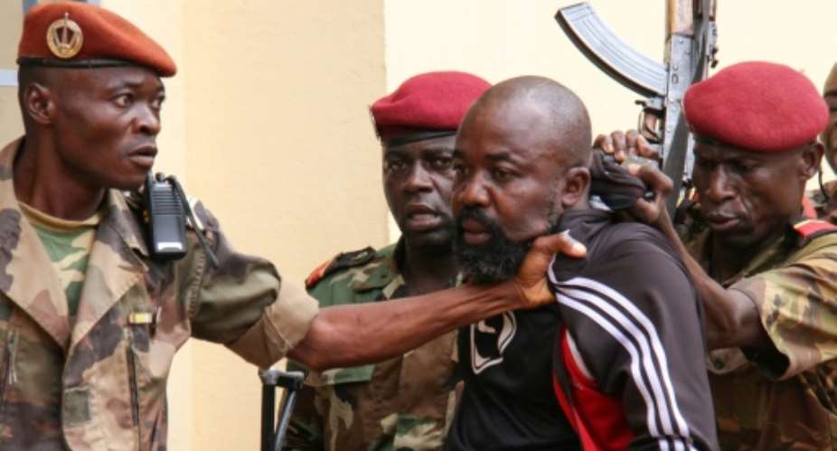 Yekatom was arrested after firing a gun in parliament.  By Gael GRILHOT (AFP)