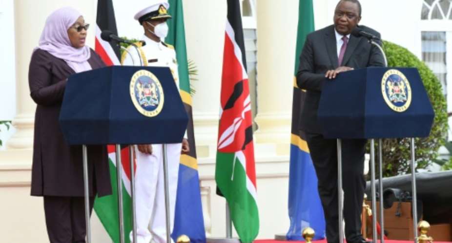 'Your visit has given us the opportunity to renew our relations,' Kenyatta told Hassan.  By Simon MAINA AFP