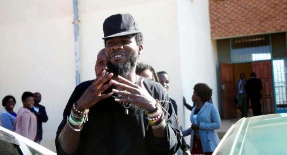 Zambian Musician Chama Fumbe, popularly known as Pilato, is no stranger to legal troubles. Here he is seen leaving a Lusaka court in 2015, during a  trial for 'conduct likely to breach the peace'.  By Dawood Salim AFP