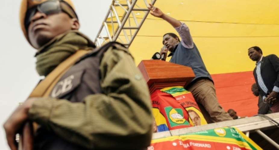 Zambian President Hakainde Hichilema won re-election with around 60 percent of the vote.  By GIANLUIGI GUERCIA (AFP)