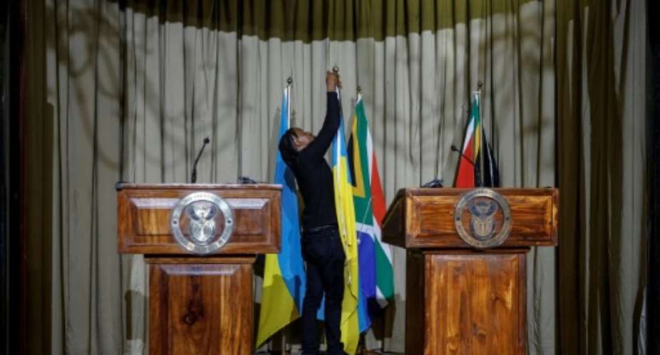 Zelenskys visit to South Africa had been meant as an effort to strengthen Ukraines ties with the continent.  By Phill Magakoe (AFP)