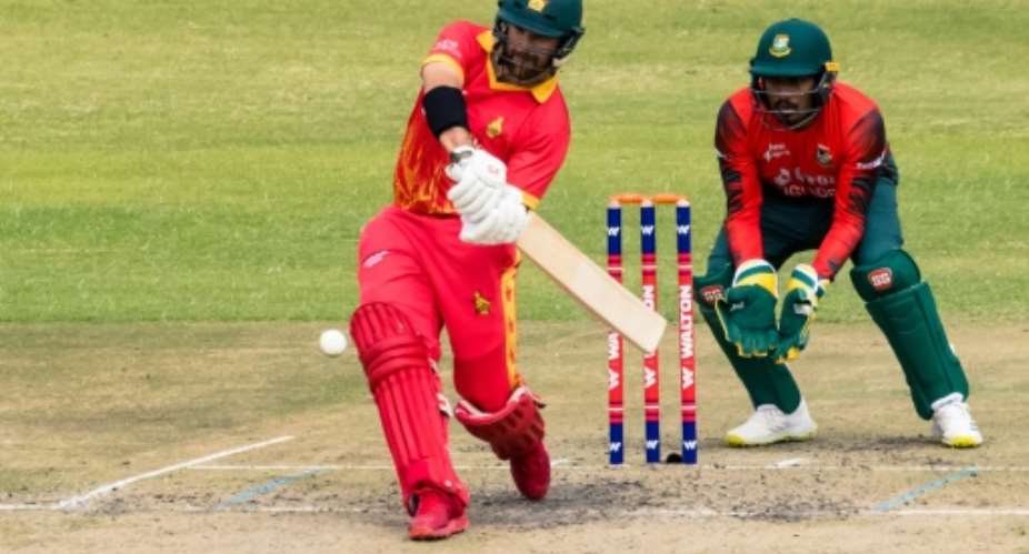 Zimbabwe batter Ryan Burl made 54 against Bangladeshin the third and final T20I in Harare.  By Jekesai NJIKIZANA (AFP)