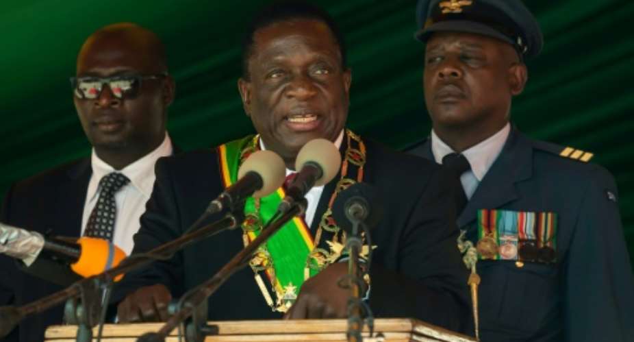 Zimbabwe President Emmerson Mnangagwa took over from long-time autocrat Robert Mugabe.  By Jekesai NJIKIZANA AFPFile