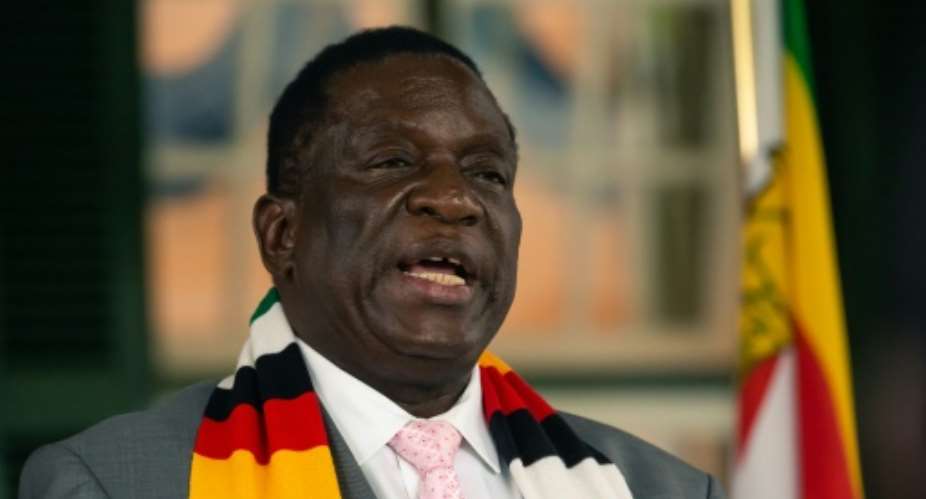 Zimbabwean President Emmerson Mnangagwa gave a televised address to mark the country's 40th anniversary of independence from Britain.  By Jekesai NJIKIZANA AFPFile