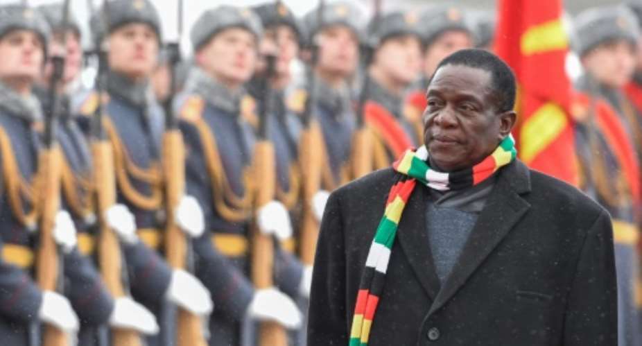 Zimbabwean President Emmerson Mnangagwa returned home on Tuesday.  By Alexander NEMENOV AFPFile