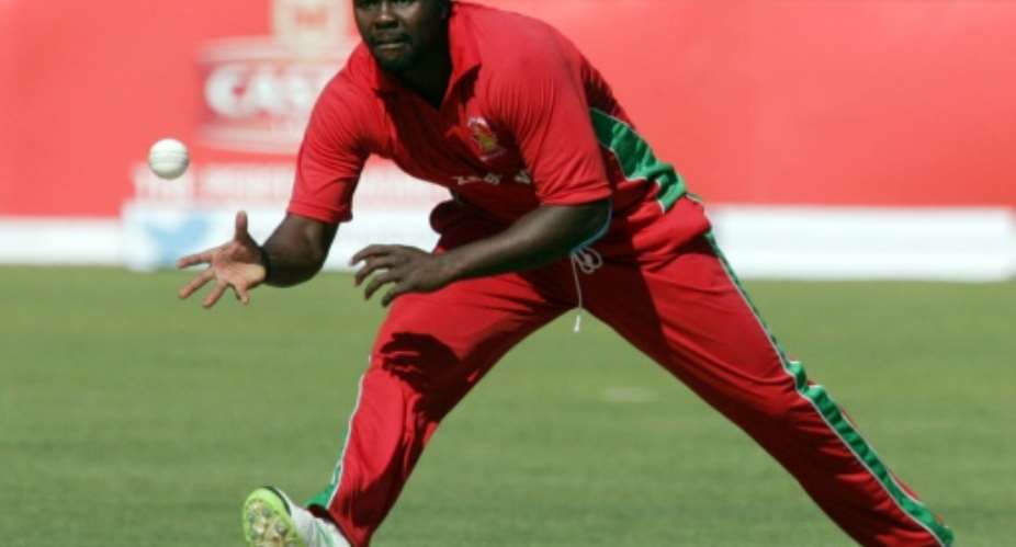 Zimbabwe's bowler Brian Vitori in action during the second cricket match of a three-match series of One Day Internationals ODI between between Zimbabwe and South Africa at the Queens Sports Club in Bulawayo, on August 19, 2014.  By JEKESAI NJIKIZANA AFPFile
