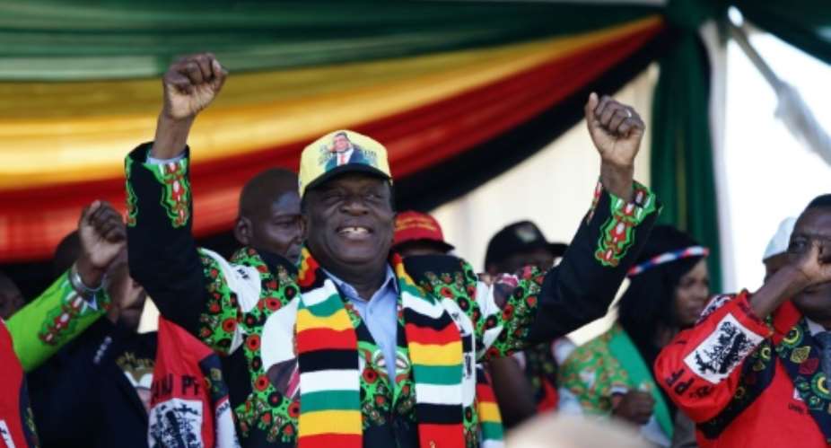 Zimbabwe's President Emmerson Mnangagwa said he was the target of the attack which injured dozens of people.  By ZINYANGE AUNTONY AFP