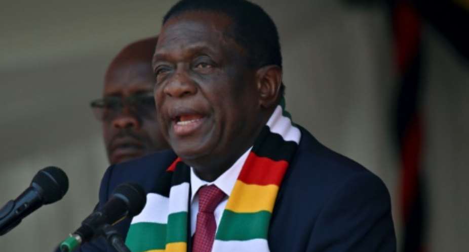 Zimbabwe's President Emmerson Mnangagwa said in annual speech that his government's economic reforms are beginning to bear fruit.  By TONY KARUMBA AFPFile