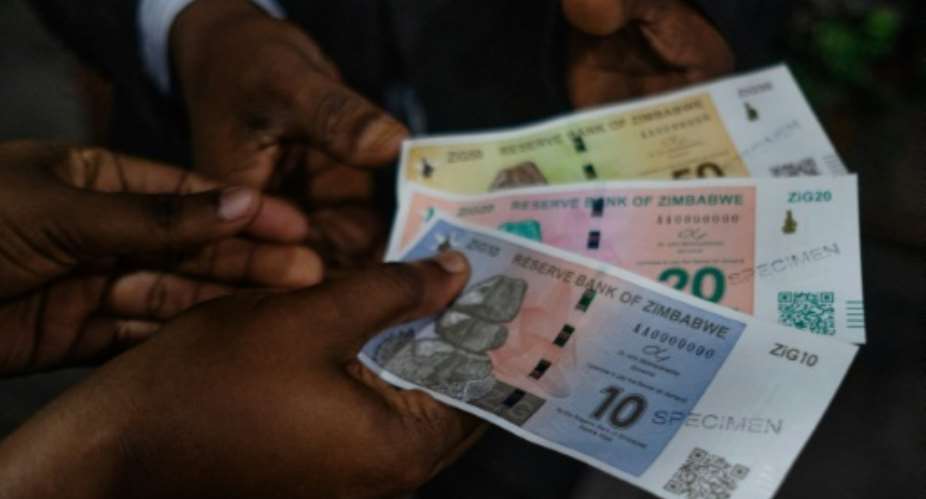 Zimbabwe's Reserve Bank has launched the ZiG Zimbabwe Gold currency in a bid to tackle a skyrocketing inflation.  By Jekesai NJIKIZANA AFPFile