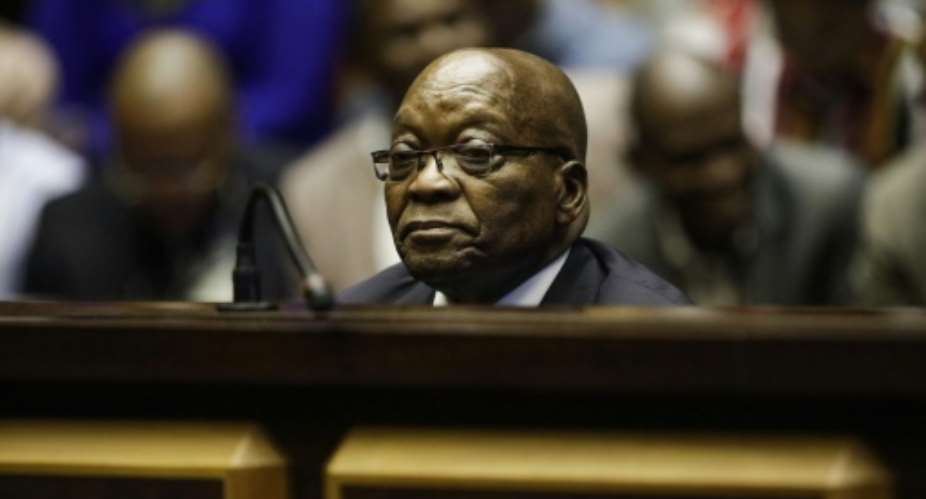 Zuma dismissed the corruption charges as a conspiracy.  By MICHELE SPATARI POOLAFP