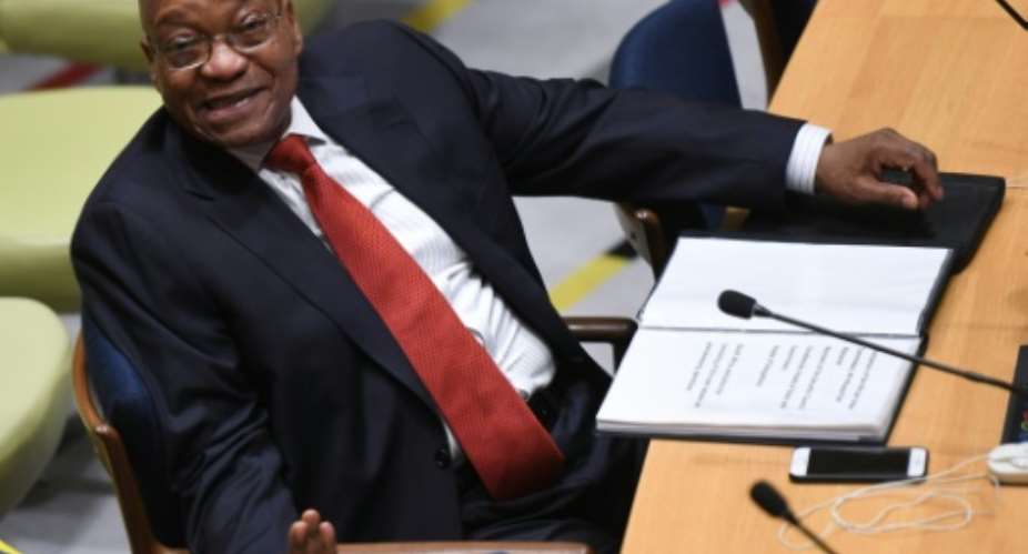 Zuma has held on to the South African presidency in defiance of his critics and a string of scandals.  By DON EMMERT AFP