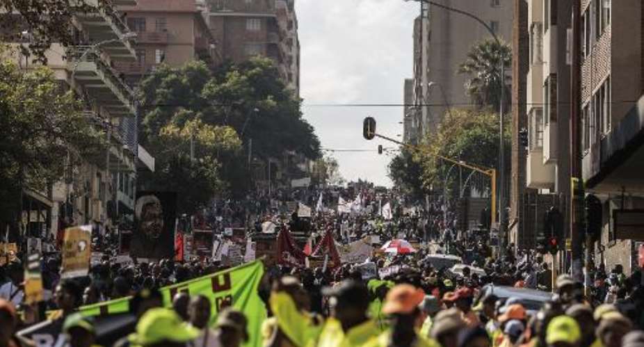 Thousands march in Johannesburg against the recent wave of xenophobic attacks in South Africa on April 23, 2015.  By Gianluigi Guercia AFPFile