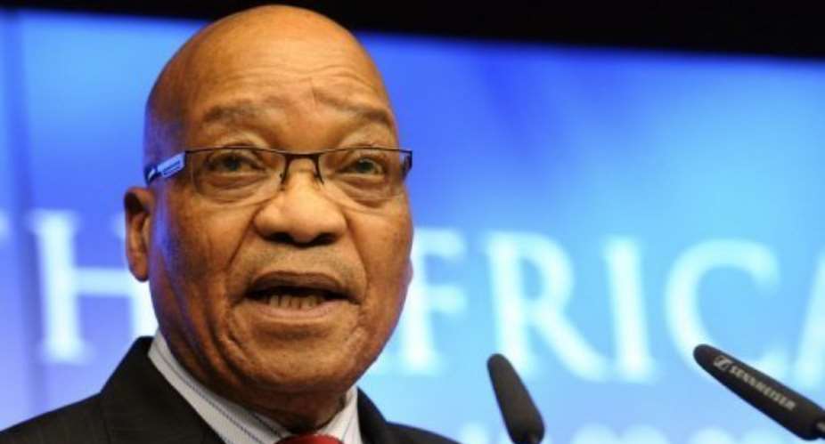South Africa's President Jacob Zuma pictured condemned forces destabilising the eastern Democratic Republic of Congo.  By Thierry Charlier AFPFile