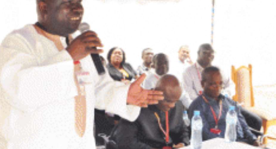 Mr Ken Ashigbey - Managing Director of Graphic Communications Group, addressing the durbar