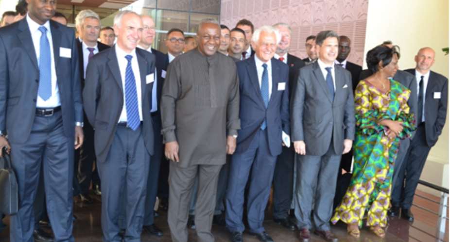 Group Photograph Of The French Investor Delegation And President John Mahama