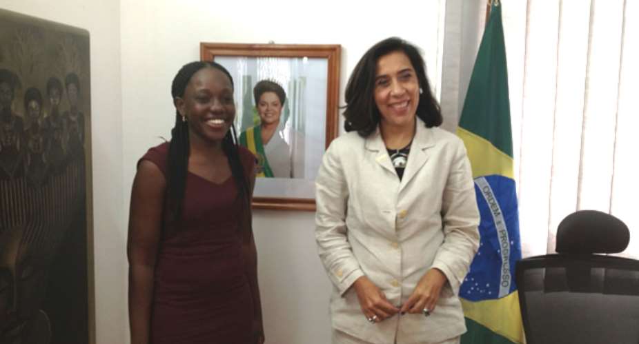 Alberta Nana Akyaa Akosa, FAGRO Exhibition Director and H. E. Irene Vida Gala, Brazil's Ambassador to Ghana