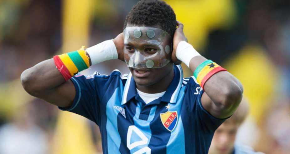 130714 Fotboll, allsvenskan, Mjllby - Djurgrden: Daniel Amartey, Djurgrden, i den allsvenska matchen mellan Mjllby och Djurgrden. Bildbyrn - 64362 - Foto: Lennart Mnsson/BILDBYRN