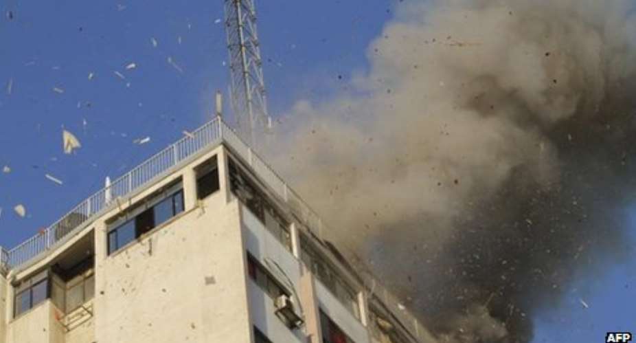 An Israeli Air Strike Hit The Building Housing Hamas TV As Well As Media Organisations Including Britains Sky And ITN