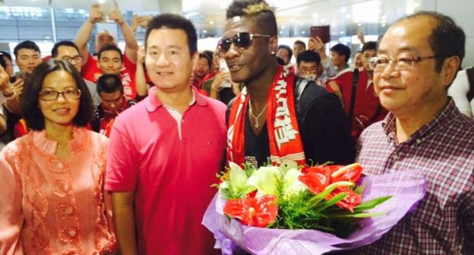 Asamoah Gyan has arrived in Shanghai
