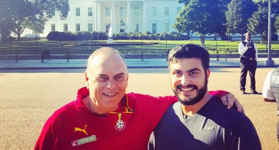 Avram Grant in the company of his agent Saif Rubie at the White House
