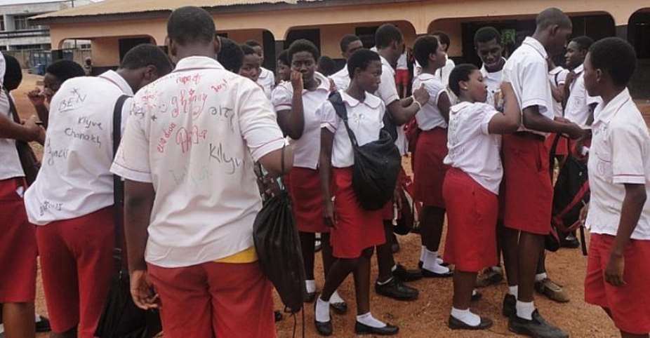BECE exams, students after their last paper.