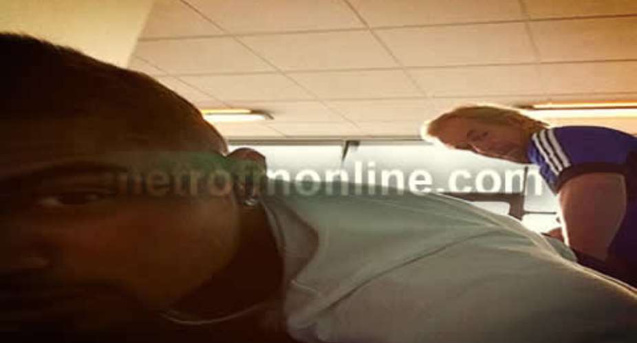 Kevin-Prince Boateng in intense physio session on Monday
