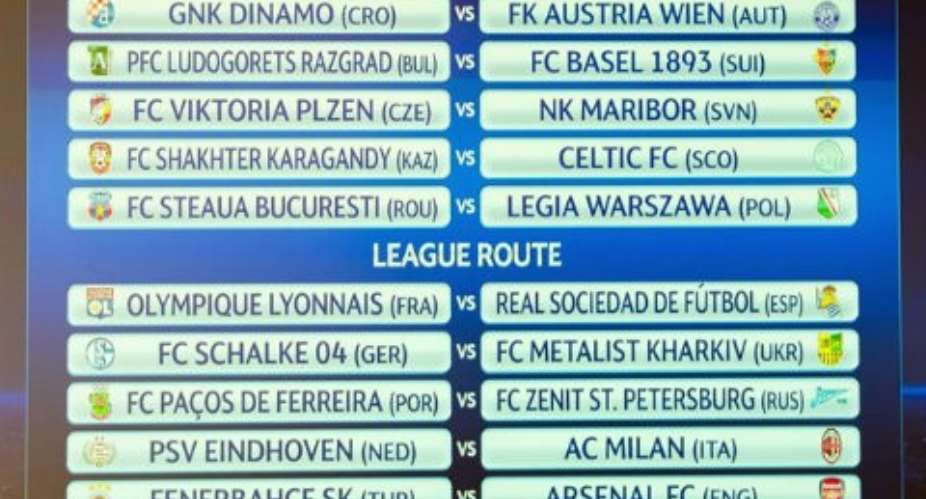 Milan-PSV tie headlines play-off round draw