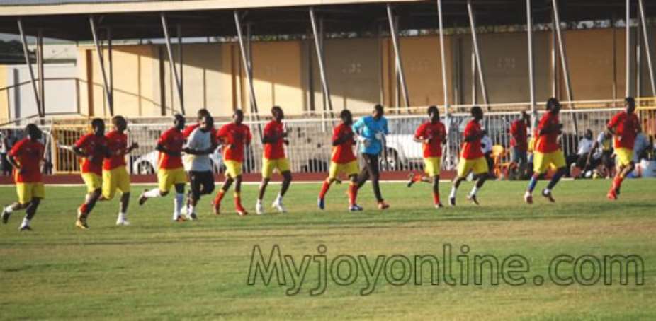 The Black Stars at their final preparations at the Elwak Stadium in Accra