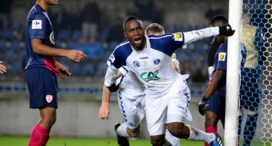 Brian Amofa scored for Strasbourg in the French third-tier on Friday evening