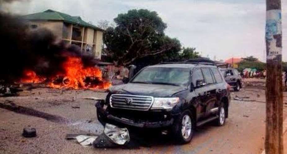 Gen. Buhari Escape Assassination Attempt in Kaduna Bomb Blast  Photos