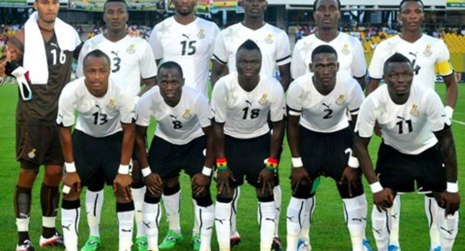 Ghana's line-up against Guinea