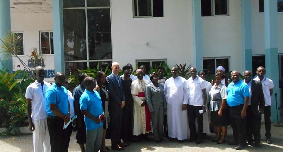 Bishop Mante with dignitaries at the launch.