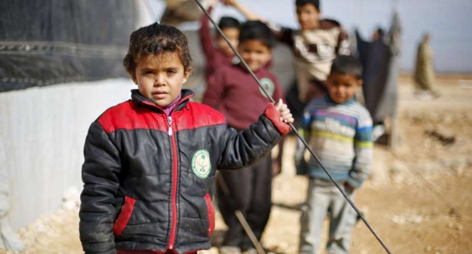 Syrian refugee children at Al Zaatari refugee camp in the Jordanian city of Mafraq Picture: REUTERS Muhammad Hamed