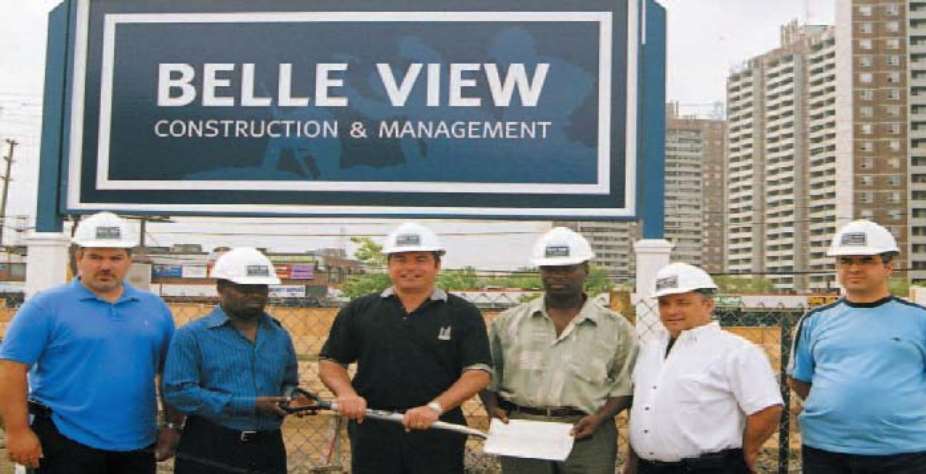 Bell View Construction crew with President Owusu Atwima and Mr. Larry Boateng with councillor Mamoliti