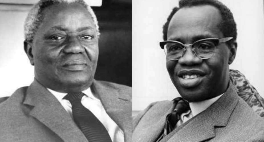 Left = J.B.Danquah and Right = Dr. Kofi Abrefa Busia