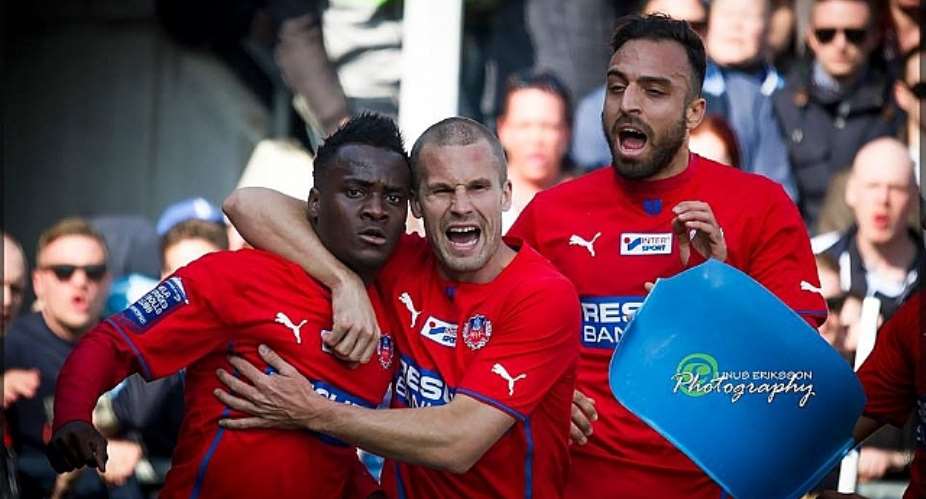David Accam scored for Helsingborg on Sunday afternoon