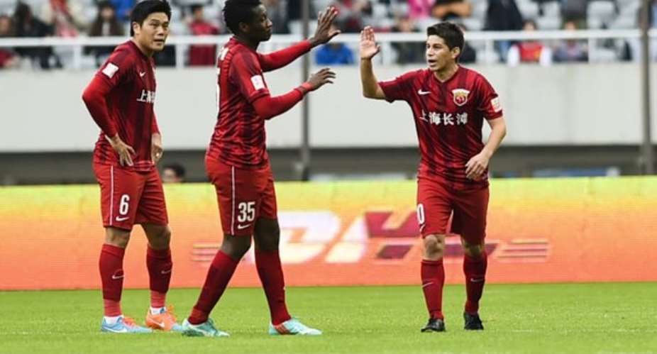 Ghana captain Asamoah Gyan scores to propel Shanghai SPIG to victory in Chinese Super League