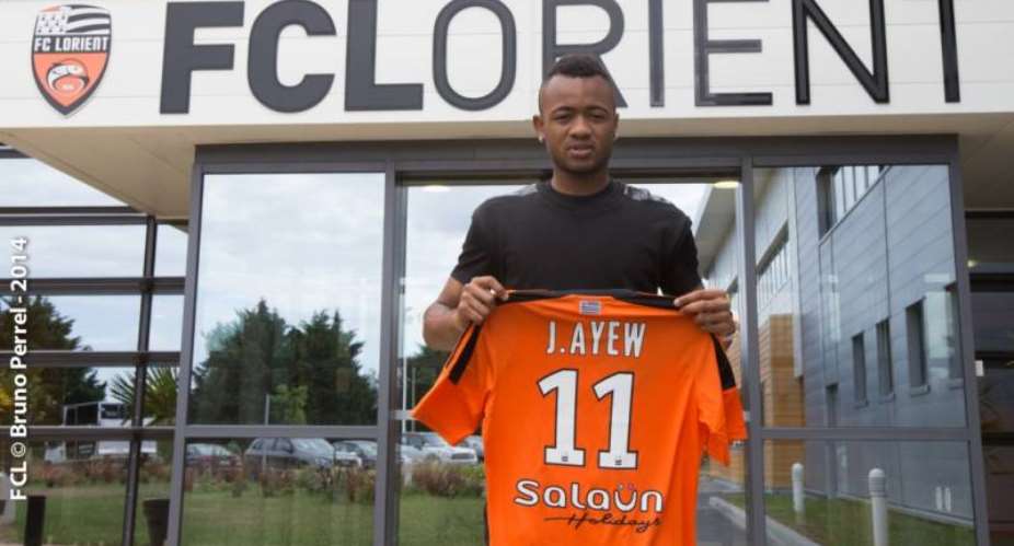 Jordan Ayew signed for Lorient in 2014 for four years.