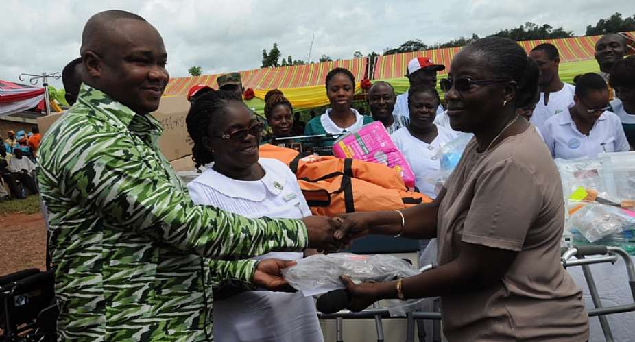 HealthCare Giver 2nd Lady donates medical equipments to Enchi, Asankragua and the Huni Valley hospitals in the WR region