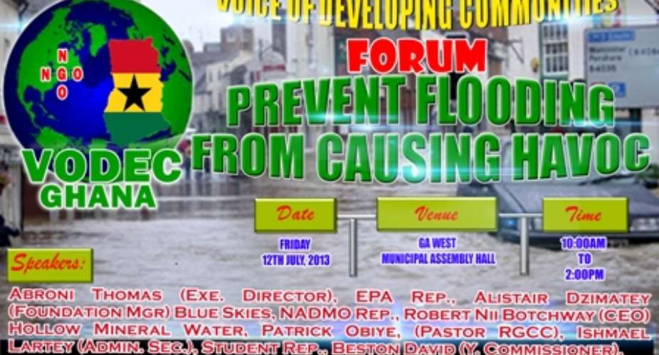 COLOSSAL SUM OF MONEY NEEDED TO END FLOODING –VODEC