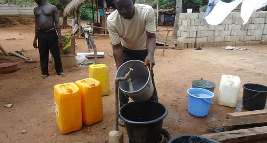 Indigenes of the Lower Manya Krobo Area happily fetching water from the domestic taps, most of which last flowed between six months and a year