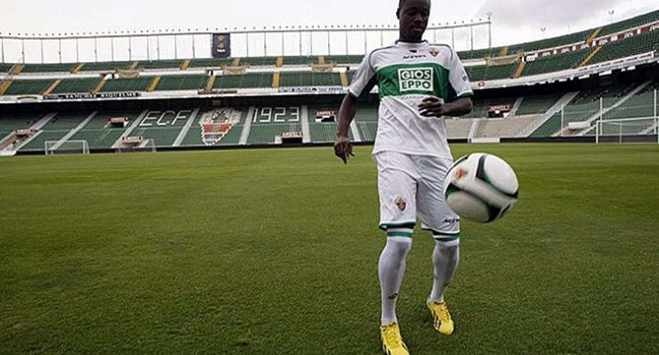 Richmond Boakye-Yiadom scored his debut for Elche FC in the Spanish La Liga on Friday