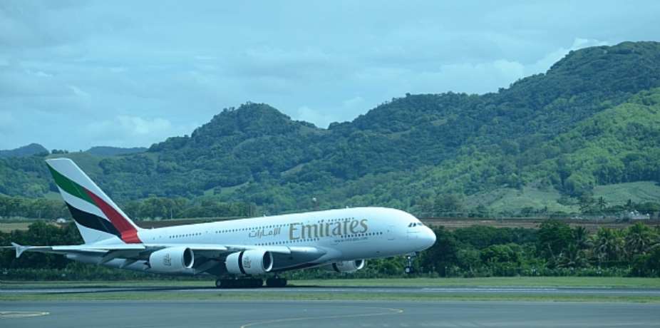 An Emirates A380 Lands At Sir Seewoosagur Ramgoolam International Airport In Mauritius