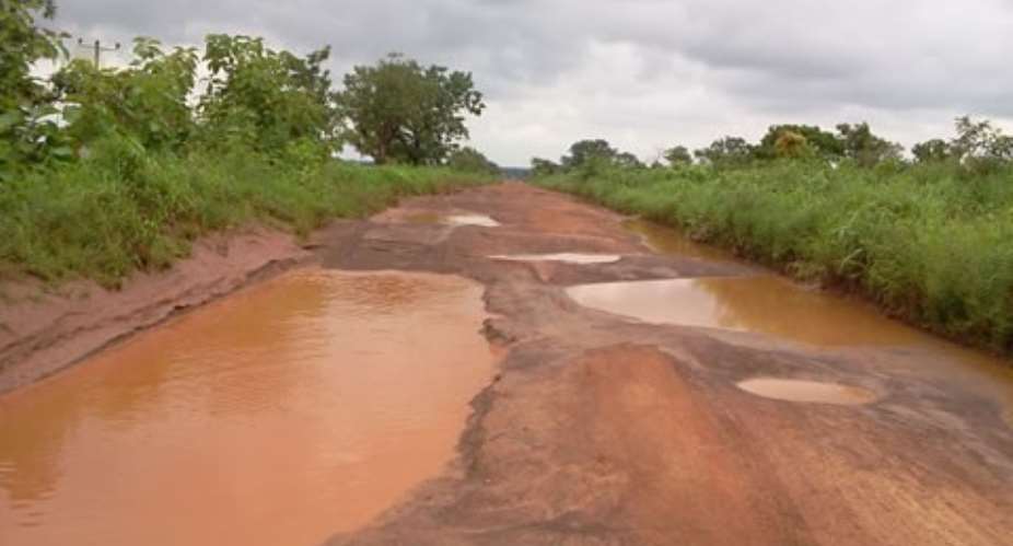 One of the bad roads in the Northern part of Ghana