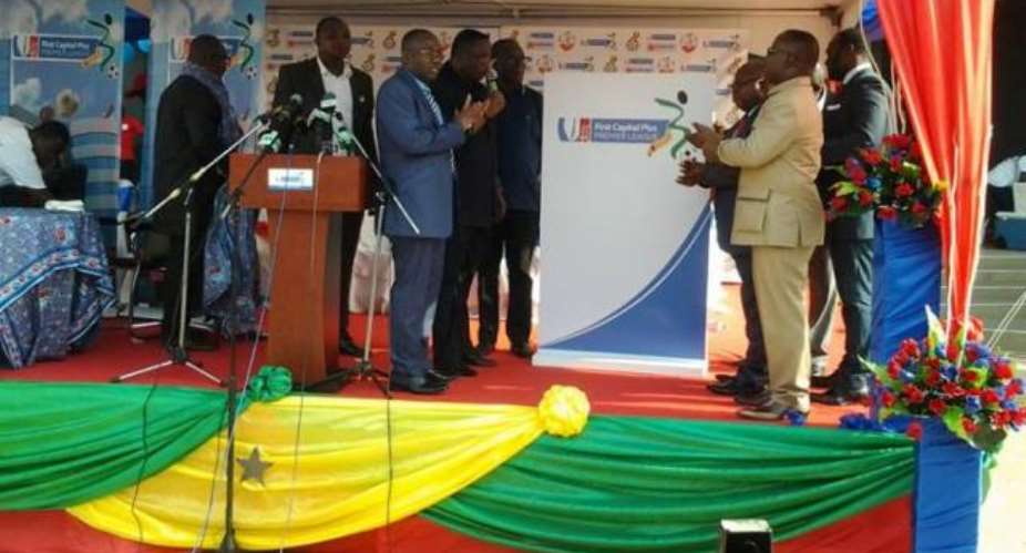 GFA President, Kwesi Nyantakyi and First Capital Plus Bank CEO, John Kofi Mensah put pen to paper to make the deal official